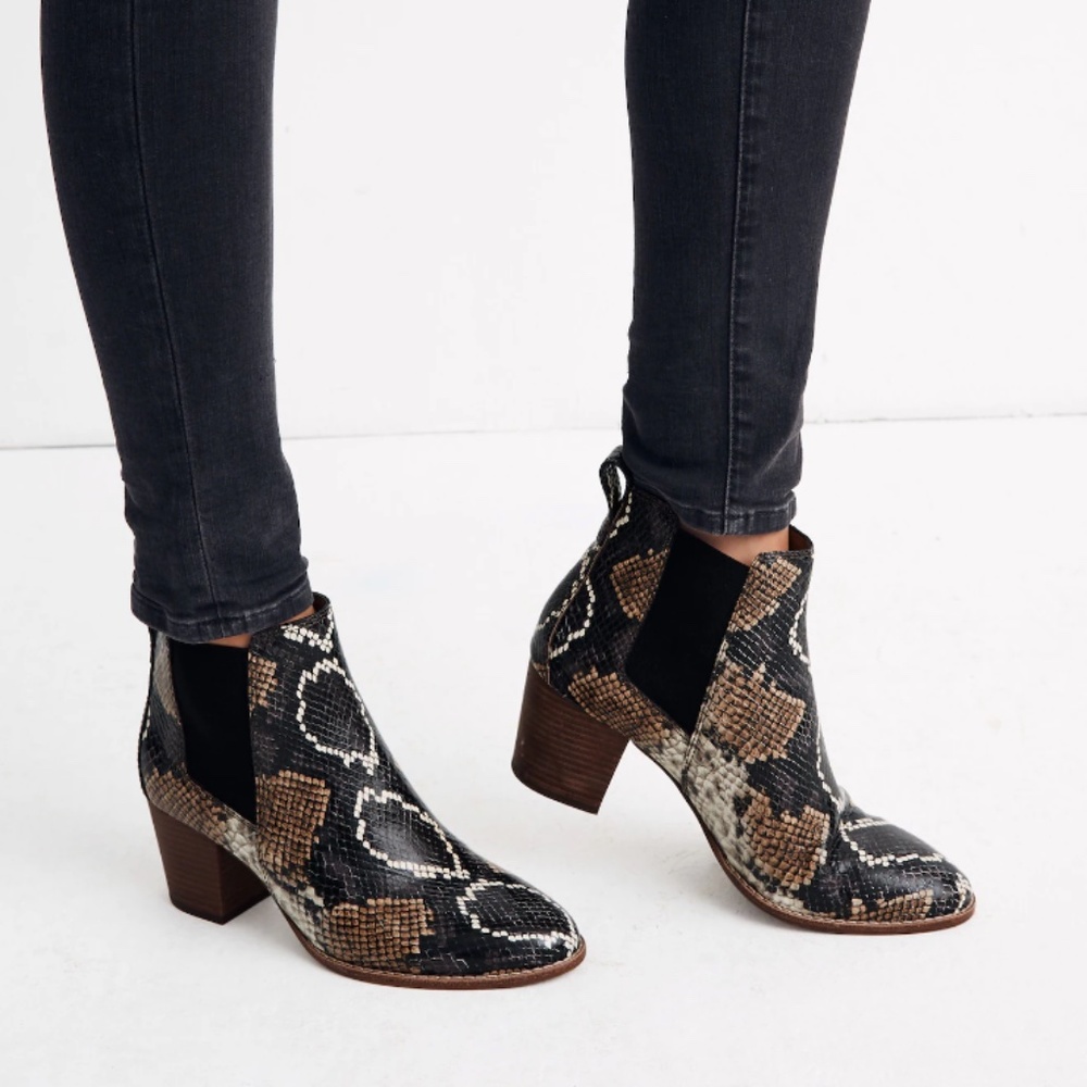 MADEWELL The Regan Boot in Snake Embossed Leather 10